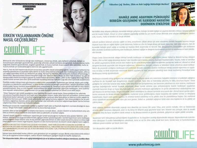 Country Life Dergisi Mart 2014 - Ebru Şinik