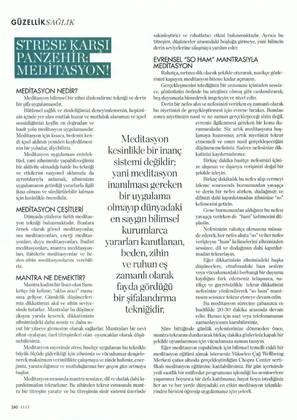 Ebru Şinik – Elle Dergisi Meditasyon Eki 2