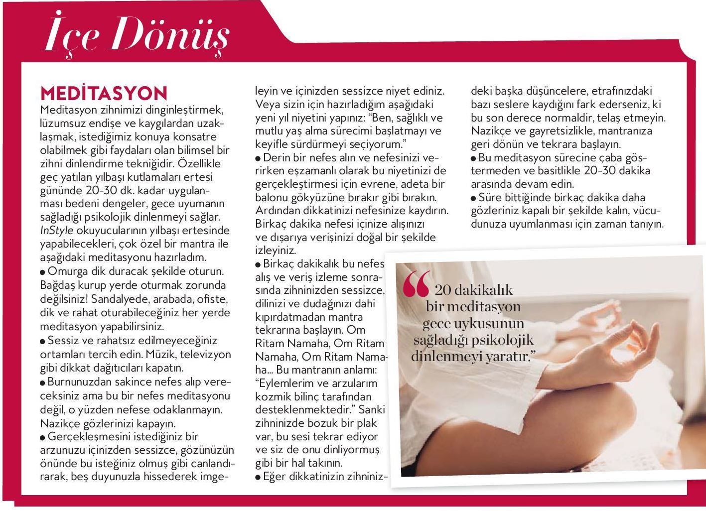 Ebru Şinik Instyle Dergisi Aralık 2018