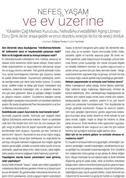 Sade Dergisi 2020 — Ayurveda yazısı, sayfa 1