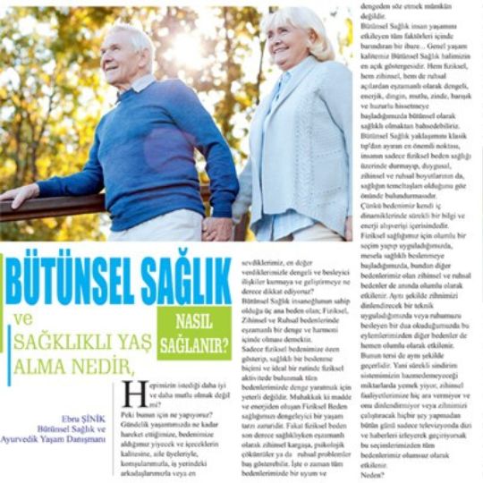 Bütünsel Sağlık ve Sağlıklı Yaş Alma | Ortahisar İl Sağlık Müdürlüğü Dergisi 2018